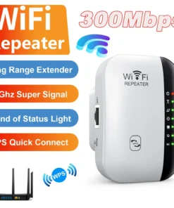 Wireless WiFi Repeater 300Mbps WiFi Extender Amplifier Booster Router 802.11N WPS Long Range 7 Status Light WiFi Repeater for PC