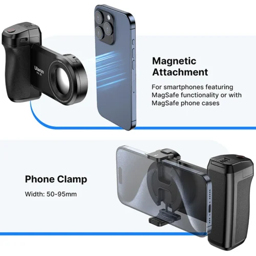 Alternative view of Ulanzi MA35 Phone Camera Grip Handle MagSafe Bluetooth Shutter Smartphone Selfie Stablizer Vertical Horizontal Shooting