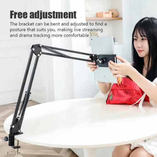Alternative view of Adjustable 360° Rotatable Tablet and Phone Stand for 4 to 11 Inch Devices - Metal Arm Holder