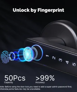 Alternative view of MOES Bluetooth Smart Fingerprint Door Lock with Remote Access - Ideal for Hotels, Apartments, and Offices