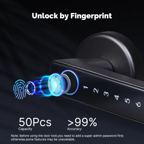 Alternative view of MOES Bluetooth Smart Fingerprint Door Lock with Remote Access - Ideal for Hotels, Apartments, and Offices