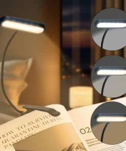 USB Rechargeable LED Reading Lamp Book Clamp Reading Light 3 color Temperatures for Work Reading Student Dormitory Night Light