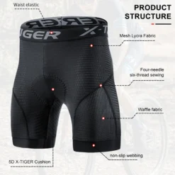 Alternative view of Men's Cycling Shorts with 5D Padding and Anti-Slip Grips for Ultimate Comfort