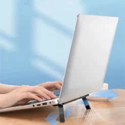 Alternative view of Adjustable Laptop Riser Stand with Cooling Pad for MacBook and Lenovo Notebooks