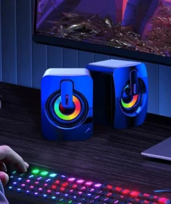 Alternative view of HIFI Stereo USB Computer Speakers with LED Light