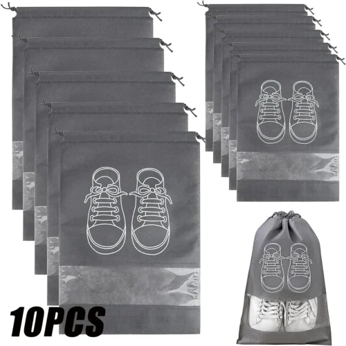 Shoe Organizer Bags - Portable Non-Woven Storage Pouches (5/10 Pack)