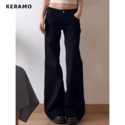 Alternative view of Baggy Denim Pants with Vintage High Waist Style for Women