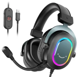 Fifine RGB Gaming Headset with 7.1 Surround Sound, 3 EQ Modes, Compatible with PC, PS4, PS5