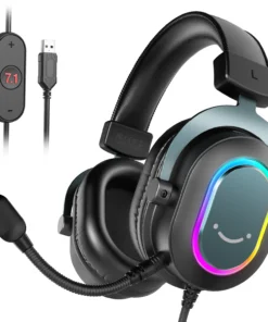 Fifine RGB Gaming Headset - Over-Ear, 7.1 Surround Sound, Compatible with PC, PS4, PS5, 3 EQ Modes