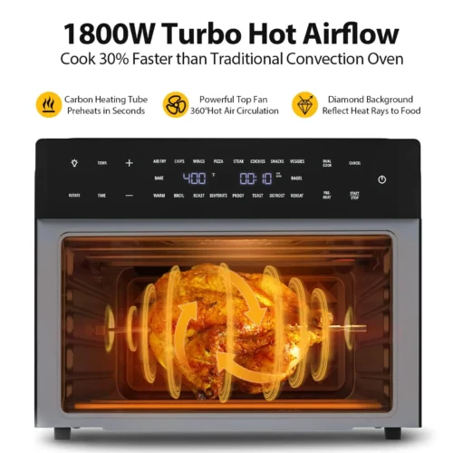Alternative view of Kitchen 18-in-1 32Qt Air Fryer Oven Combo with Rotisserie and Multiple Cooking Functions