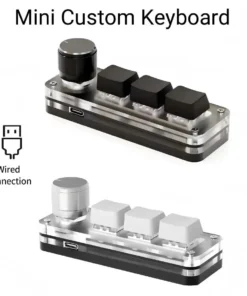 RGB 3 key Customize Wired Mini Keyboard Macro Knob Copy Paste Shortcut Key E-sports Game Mechanical Hot Swap Mini Keyboard
