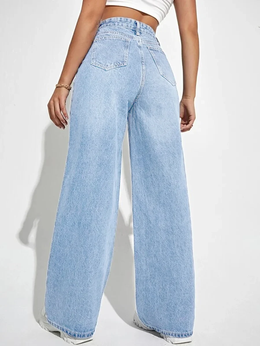 Women’s High-Waist Wide-Leg Denim Jeans - Image 4