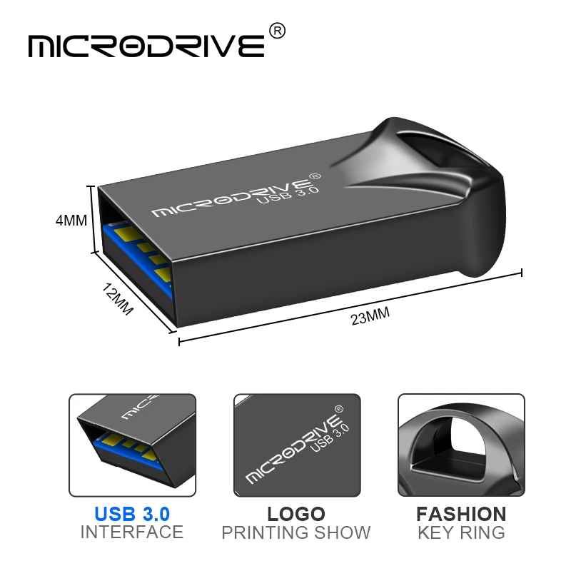 High-Speed Mini USB 3.0 Flash Drive - 16GB, 32GB, 64GB, 128GB with Keychain - Image 5