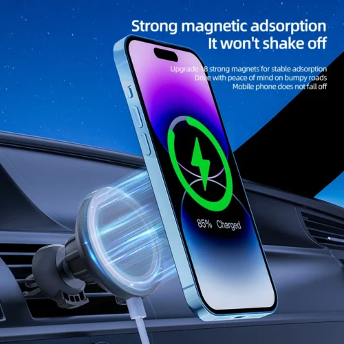 Alternative view of VIKEFON 30W Magnetic Wireless Car Charger for iPhone – Fast Charging Air Vent Phone Holder