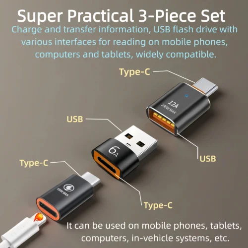 Alternative view of 1/2Pcs PD120W IOS Female To TypeC Male OTG Adapter for iOS Lightning to Type C Connector Converter for iPhone iPad Android