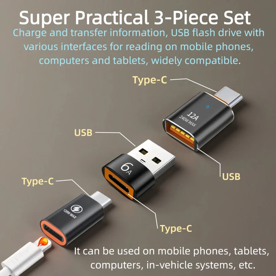 1/2Pcs PD120W IOS Female To TypeC Male OTG Adapter for iOS Lightning to Type C Connector Converter for iPhone iPad Android - Image 2