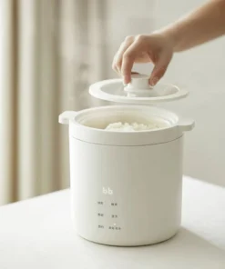 Alternative view of Olayks 1.2L Mini Electric Rice Cooker with Ceramic Glaze Liner - Fast Cooking Kitchen Appliance 220V