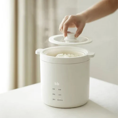 Alternative view of Olayks 1.2L Mini Electric Rice Cooker with Ceramic Glaze Liner - Fast Cooking Kitchen Appliance 220V