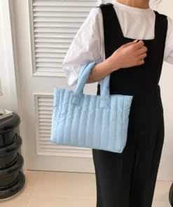 Alternative view of 1pcs Ladies Tote Bags Large Capacity Cotton Padded Bag Solid Color Casual Fashion Nylon Elegant for handbag