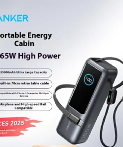 Anker 20,000mAh Power Bank - 165W Fast Charging, Air Travel Friendly