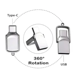 Type-C USB Flash Drive with 2-in-1 Design and Multiple Storage Options for Versatile Data Transfer