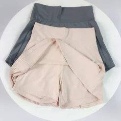 Alternative view of High Waisted Ice Silk Skort with UV Protection and Quick-Dry Fabric for Women