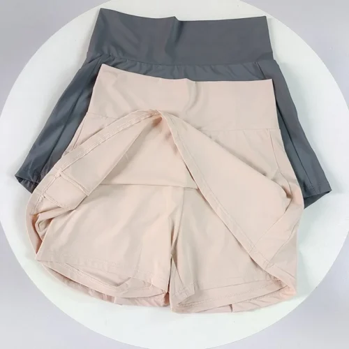 Alternative view of Women's High Waisted Ice Silk Skort - Quick-Dry, UV Protection, Side Pockets for Fitness