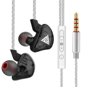Wired Earphones with Microphone – HiFi Bass Sound for Sports and Gaming - QKZ CK5 Black