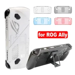 Shockproof Case with Kickstand for Asus ROG Ally Handheld Console, Transparent PC Back Cover