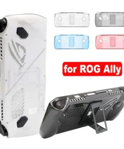 Shockproof Protective Case with Kickstand PC Back Cover Transparent Full Coverage Handheld Console Shell for Asus ROG Ally