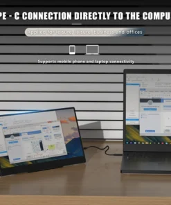 Alternative view of MUCAI 14-Inch Portable Monitor - 60Hz, 1366x768 Resolution, 250cd/m² Brightness, 3ms Response Time