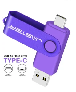 128GB Type-C USB Flash Drive with Key Chain - Red and Blue