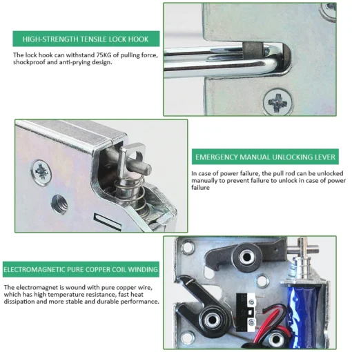 Electric Lock - Mini Solenoid Drawer Lock with Multiple Voltage Options for Cabinets - Image 5