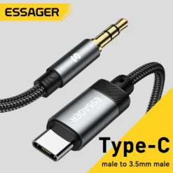 Essager USB C to 3.5mm Aux Adapter with Audio Splitter for iPhone, Huawei, and Xiaomi