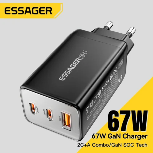 Alternative view of Essager 67W GaN USB-C Fast Charger with PD 3.0 and QC 3.0 for Smartphones and Laptops