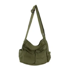 Canvas Messenger Bag with Large Capacity for Women - Casual Shoulder Handbag