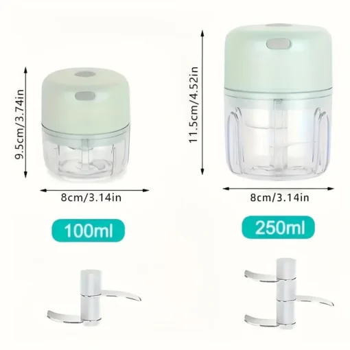 Electric Garlic Chopper - Portable 250ML Vegetable Grinder for Quick Food Preparation - Image 2