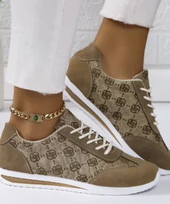 Designer Women's Breathable Cross Strap Sneakers - Comfortable Flat Casual Walking Shoes