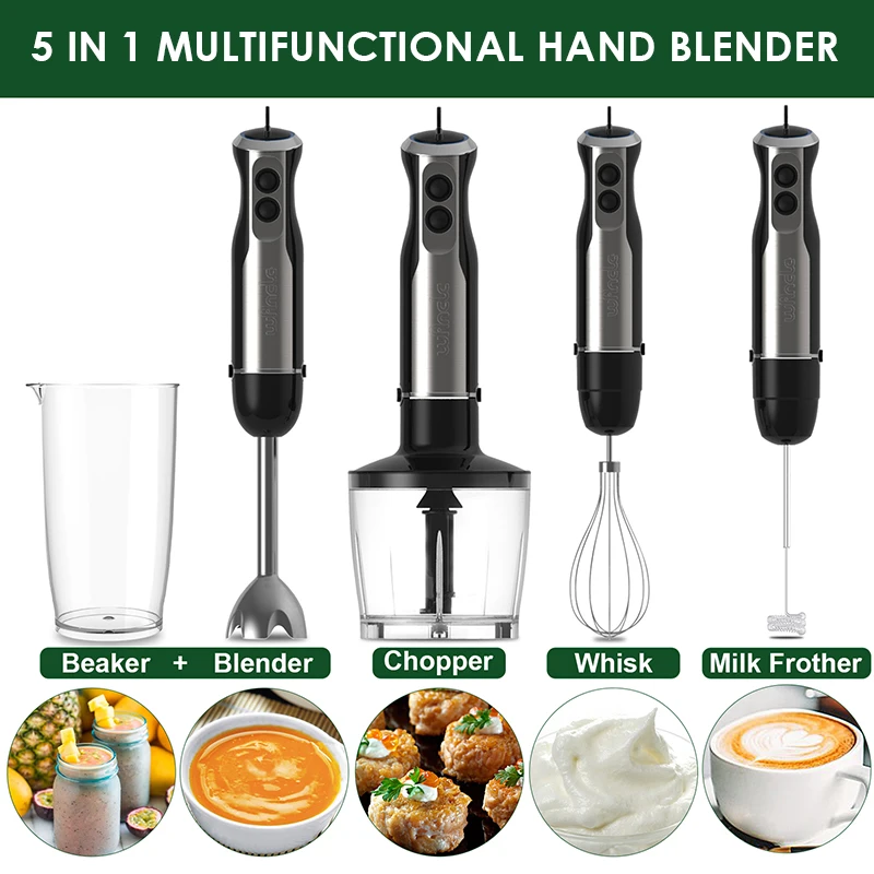 Wancle 1000W 5-in-1 Electric Immersion Hand Blender - Image 2