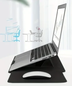 Alternative view of Dormin Leather Laptop Sleeve 13.3" - 15.6" with Adjustable Stand and Velcro Closure