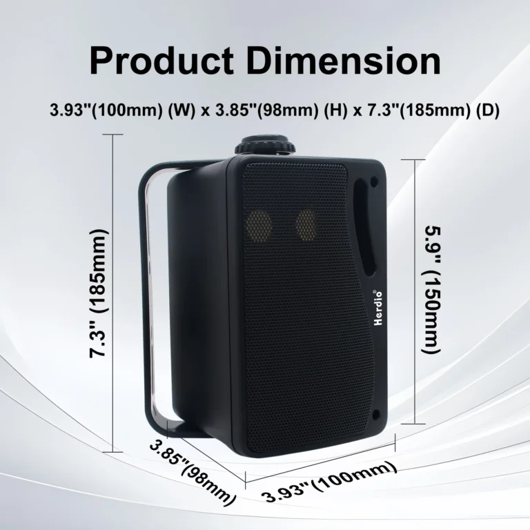 Herdio Waterproof Outdoor Speakers - 200W 3-Way Wall Mount for Patio and Marine Use - Image 5