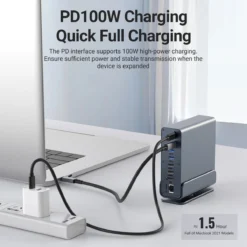 Alternative view of USB-C Hub Docking Station with HDMI Output and Power Delivery for Laptops