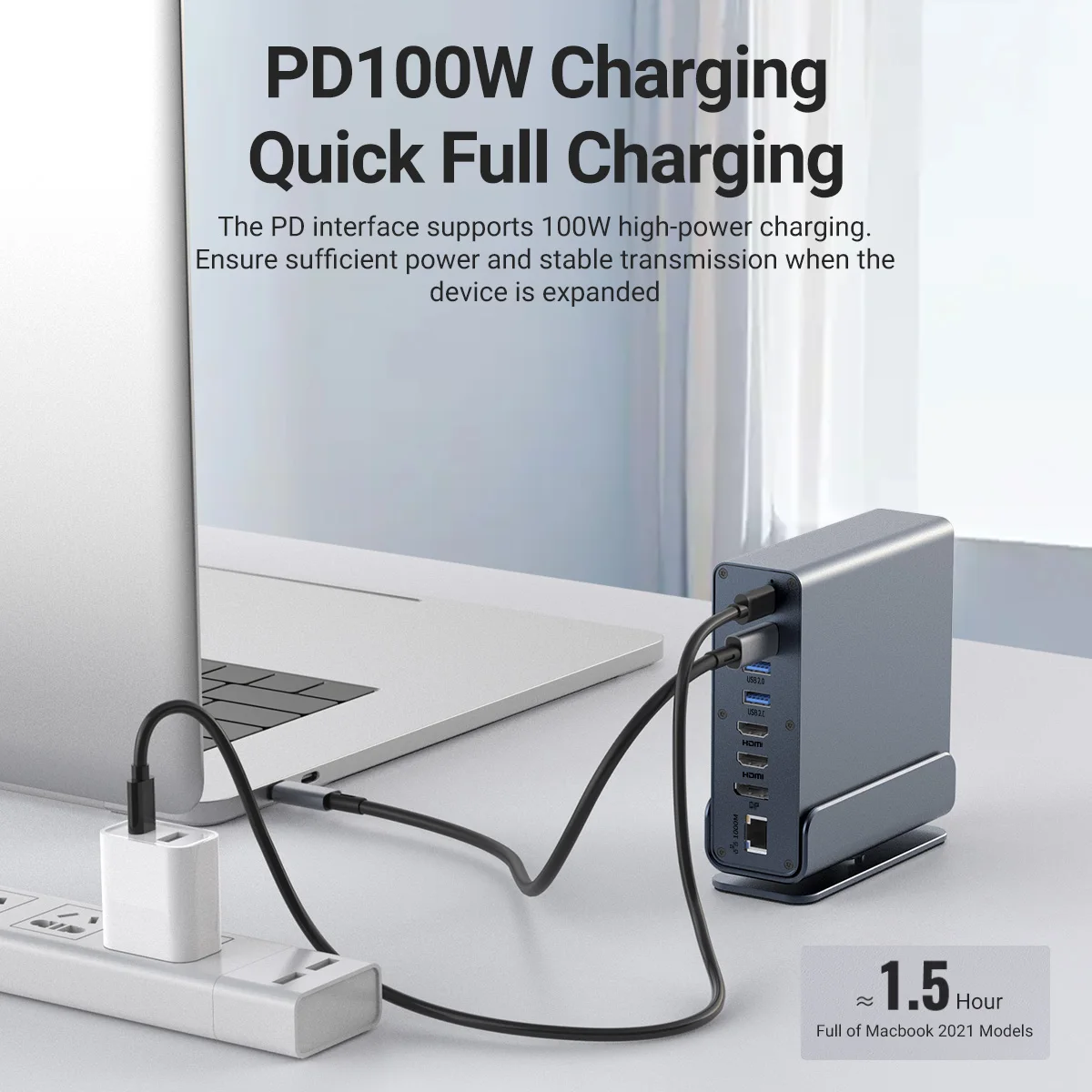 USB-C Hub Docking Station with HDMI Output and Power Delivery for Laptops - Image 2