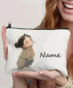 Alternative view of Vintage Cute Girl Pattern Makeup Bag - Cosmetic and Toiletry Case for Holiday Gifts