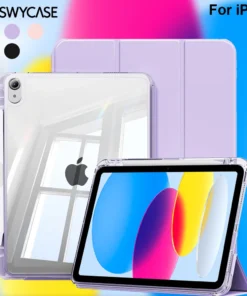 Clear Case for iPad 10th 10.9 A16 11th Air 11 13 M2 M3 Pro 11 12.9 13 M4 mini7 6 9/8/7th 10.2 6/5th 9.7 with Pencil Holder Cover