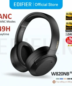 Edifier W820NB Plus Wireless Noise Cancelling Over-Ear Headphones - 43dB ANC, 49 Hours Playtime, Hi-Res LDAC