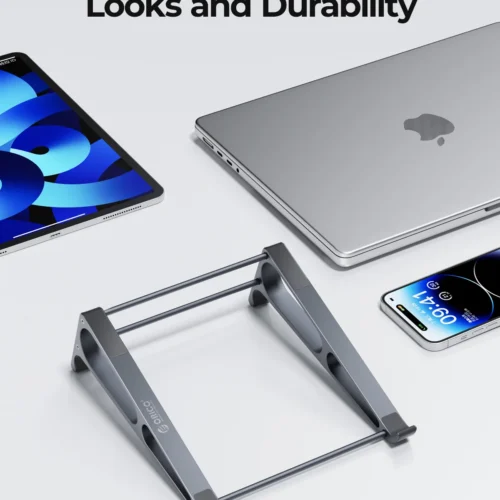 Alternative view of Orico Aluminum Vertical Laptop Stand for 10-17.4 Inch Devices - 2-in-1 Tablet Holder