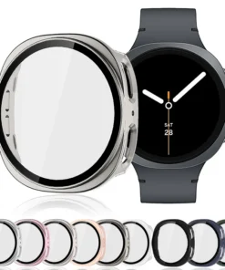 Tempered Glass+PC Cover for Samsung Galaxy Watch 8 44mm 40mm All Coverage Protective Bumper Case for Galaxy Watch 8 Accessories