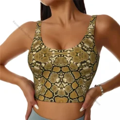 Women's Running Vest with Snake Leather Design for Fitness Activities