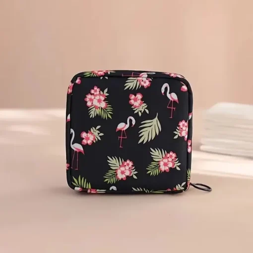 Portable Waterproof Sanitary Napkin Organizer Bag with Cartoon Pattern for Women - Image 3